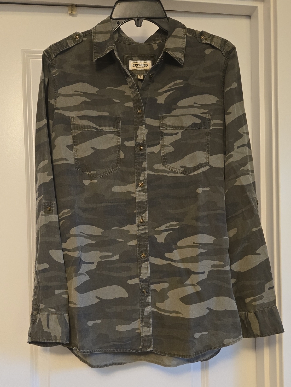 Express Camouflage Button-Down Shirt